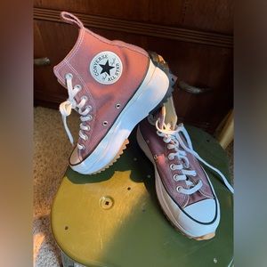 Converse platform high tops in Rose Size 8